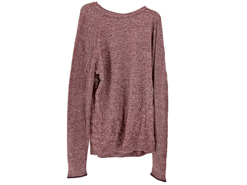 Dámský žíhaný vínový svetr dlouhý DEVRED XXL