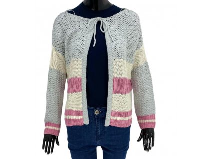 Dámský pletený svetr, CAMOMILLA, šedá, růžová, krémová