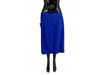 Dámská sukně, SKFK, modrá barva, s kapsami, zapínání na knoflíky