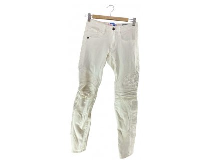 Pánské riflové kalhoty s koženými částmi, PARASUCO, bílá barva