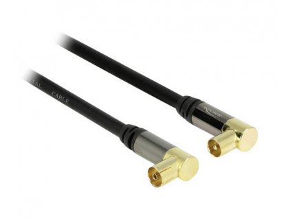 Delock antény, SAT kabel [1x anténní zástrčka 75 Ω - 1x anténní zásuvka 75 Ω] 1.00 m 85 dB pozlacené kontakty černá