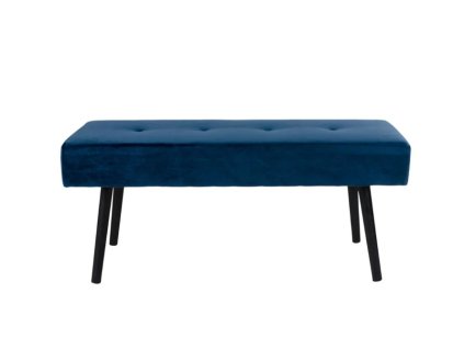 Modrá sametová lavice Bonami Essentials Skiby