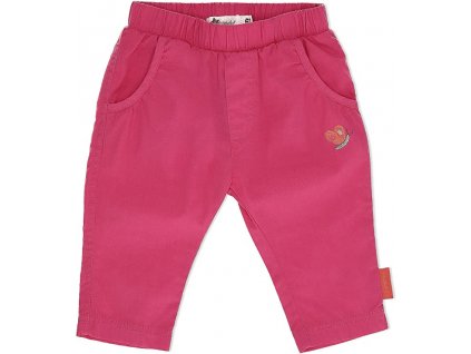 Dívčí růžové kalhoty s vyšitým motýlkem