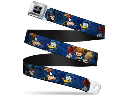 Buckle-Down - obojek - SBB - šířka 1.5" LARGE - KINGDOM HEARTS Logo Plná barva Černá Stříbrná Modrá Fade