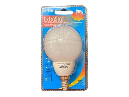 ExtraStar, žárovka, 9W, 6400 K, patice E14, kulatá
