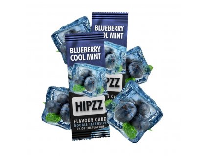 Ochucené aromakarty, HIPZZ, k dochucení tabáku a cigaret, Blueberry Cool Mint, 20 ks