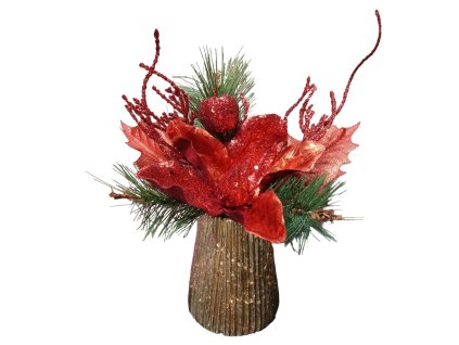 Vánoční dekorace na stůl, 23 cm, červená