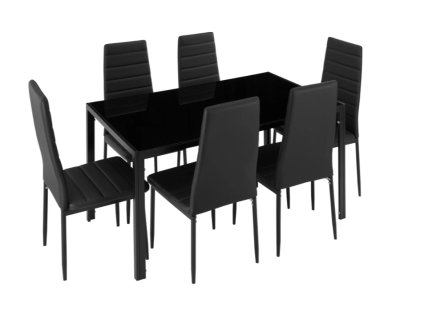 Jídelní set Brandenburg 6+1 černá/černá