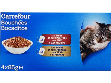 Carrefour paštiky pro kočky 4x85g