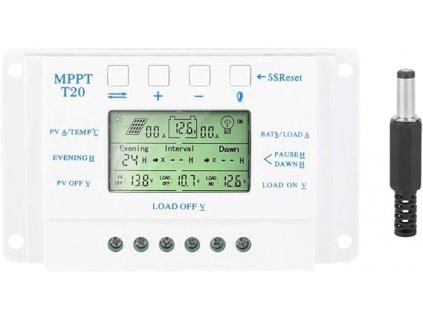 Solární regulátor nabíjení PWM 12V/24V, Auto PWM regulátor LCD displej