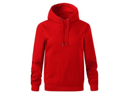 Dámská mikina s kapucí 100% polyester - červená