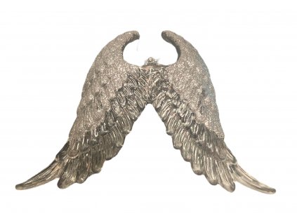 Dekorace - Andělská křídla akrylová stříbrná