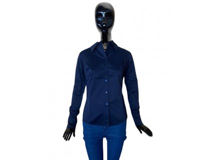Dámské košile s dlouhým rukávem - tmavě modrá