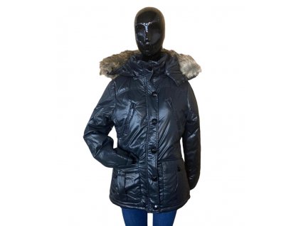 Dámská zimní bunda s kapucí - černá