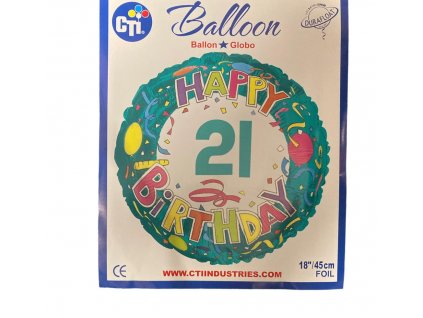 Party balónek - Happy Birthday 21