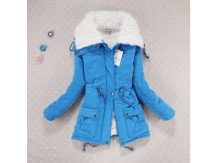 Dámský kabát na zimu - Nebeská Modrá-velikost č. 6