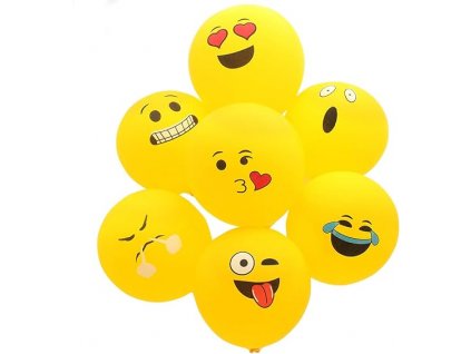 Párty  balónky 100 kusů, žluté s emotikony