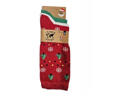 Sada 3 párů ponožek Leader - vánoční edice, vločky