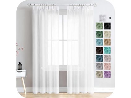 Okenní závěs 137x240 cm - průhledný, 100% polyester