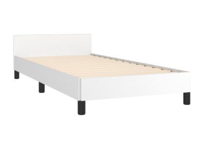 vidaXL Rám postele s čelem bílý 90x200 cm umělá kůže