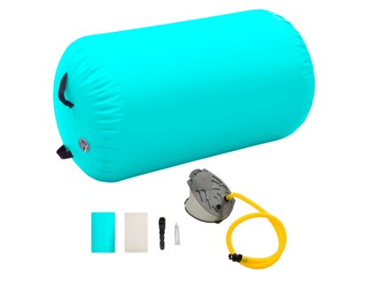 vidaXL Nafukovací cvičební válec s pumpou 100 x 60 cm PVC zelený