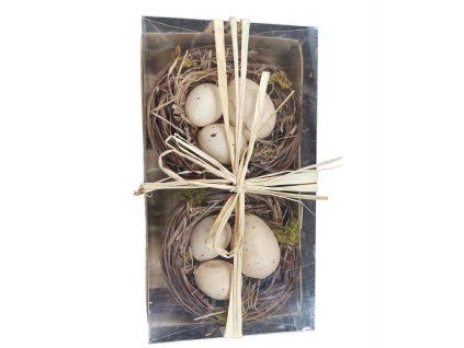 Velikonoční vájíčka v hnízdě - hnědé