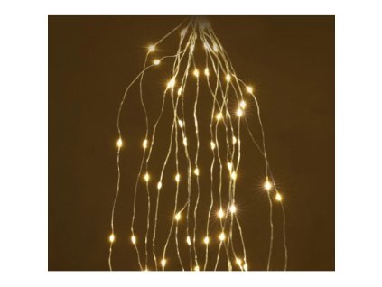 Světelný řetěz ze stříbrného drátu svazky 40 LED, teplá bílá, 8 x 45 cm