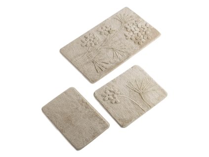 Sada 3 béžových koupelnových předložek Foutastic Orkide
