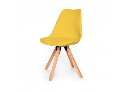 Sada 2 žlutých židlí s podnožím z bukového dřeva loomi.design Eco