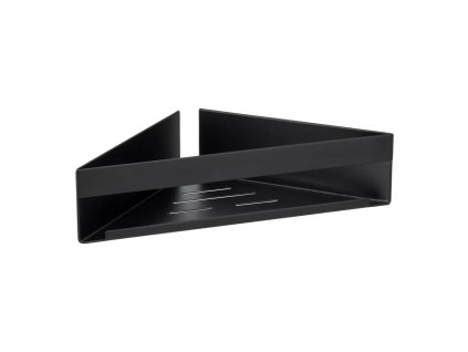Matně černá rohová samodržící koupelnová polička z nerezové oceli Genova – Wenko