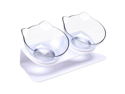 Dvojitá miska se stojanem 2x13 cm pro psy kočky PET TOYS