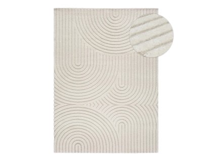 Koberec Yen One, syntetický, se střední délkou vlasu, krémový, 200x290 cm