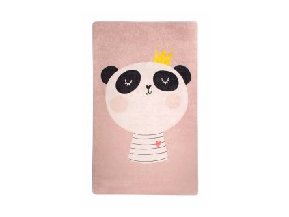 Dětský koberec King Panda, se střední délkou vlasu, růžový, 140x190 cm