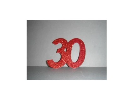 Jubilejní třpytivá čísla " 30" - 2 ks  Rozbalev(n)o