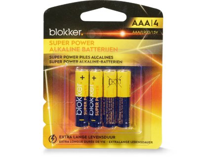 Blokker Alkaline Batterijen – AAA – 4 stuks (verlaagde besteleenheid)