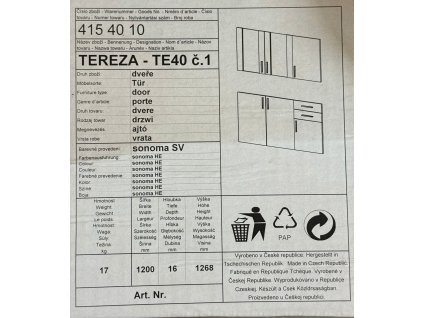TE40 dveře č.1 sonoma sv.