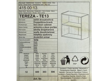 TE13 skříň dvoudveřová bílá