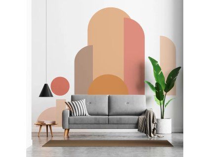 Samolepka na zeď 120x250 cm Abstract Sunset – Ambiance  Rozbale(v)no