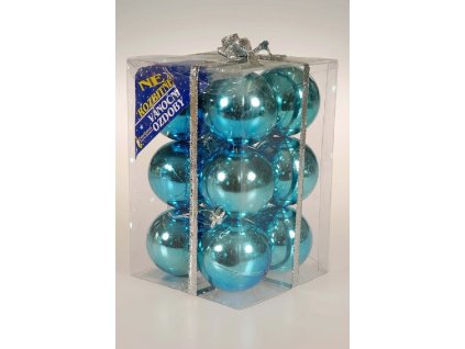 EverGreen Koule na vánoční stromek 12 ks, lesklá modrá, pr. 6 cm