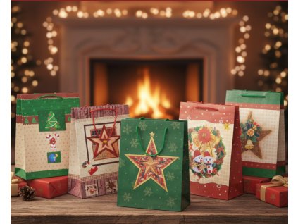 Vánoční dárková taška MIX 41 cm x 31 cm x 12 cm