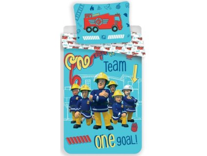 Bavlněné povlečení 140x200+70x90 Požárník Sam Team