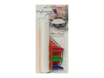 Sáčky na zdobení 10ks + 3 násady, 40x19 cm