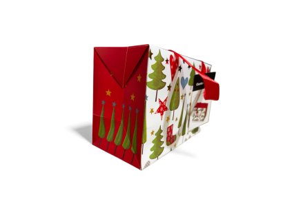 Vánoční dárková papírová krabice se stromečky  Nové