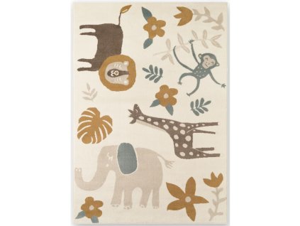 Dětský koberec Animal Safari krémový 160 x 235 cm