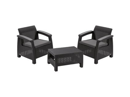 Zahradní lounge set Corfu tmavě šedý