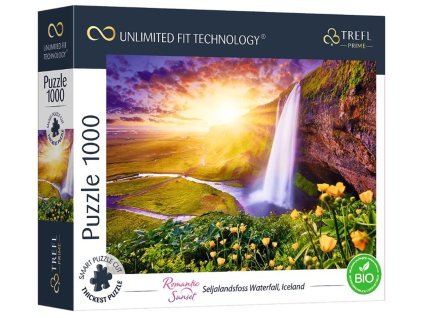 Puzzle Romantic Sunset Seljalandsfoss vodopády (1000 dílků)