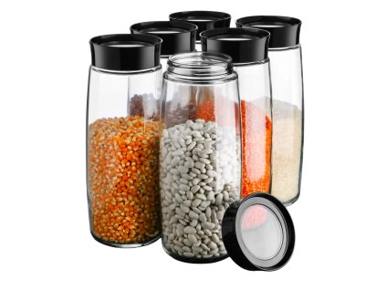 Skleněné dózy na potraviny v sadě 6 ks – Hermia