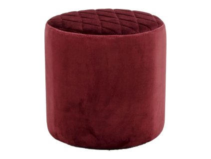 Červený puf ze sametu House Nordic Ejby, ø 34 cm