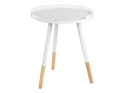 Odkládací stolek Viborg bílý  Rozbale(v)no, odřená odkládací deska na několika místech, lehce prasklé viz foto