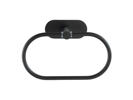 Matně černý nástěnný držák na ručníky z nerezové oceli Wenko Orea Ring Turbo-Loc®